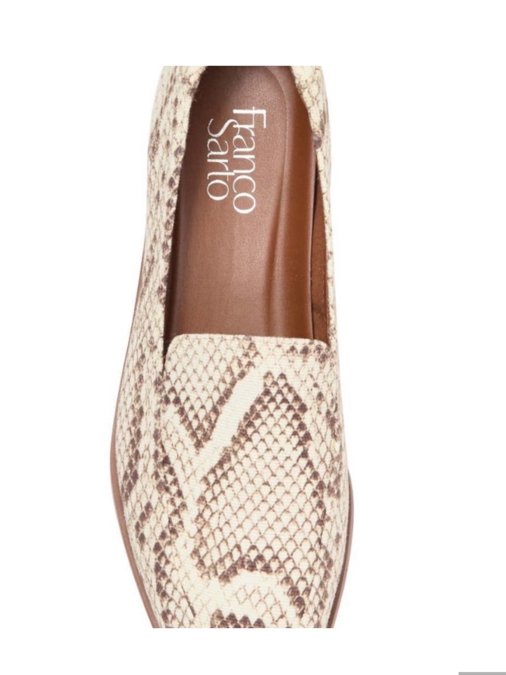 NWT! Franco Sarto Carlina Snakeskin-Print-Loafer size 7.5